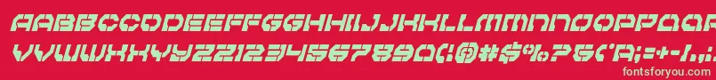 Pulsarclasscondital Font – Green Fonts on Red Background