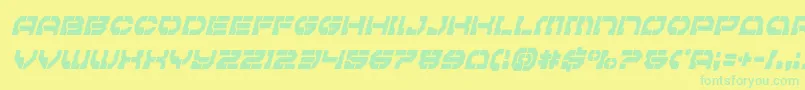 Fonte Pulsarclasscondital – fontes verdes em um fundo amarelo