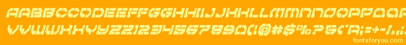 Pulsarclasscondital-Schriftart – Gelbe Schriften auf orangefarbenem Hintergrund