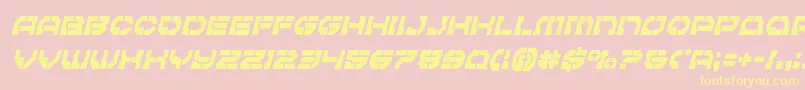 Pulsarclasscondital-Schriftart – Gelbe Schriften auf rosa Hintergrund