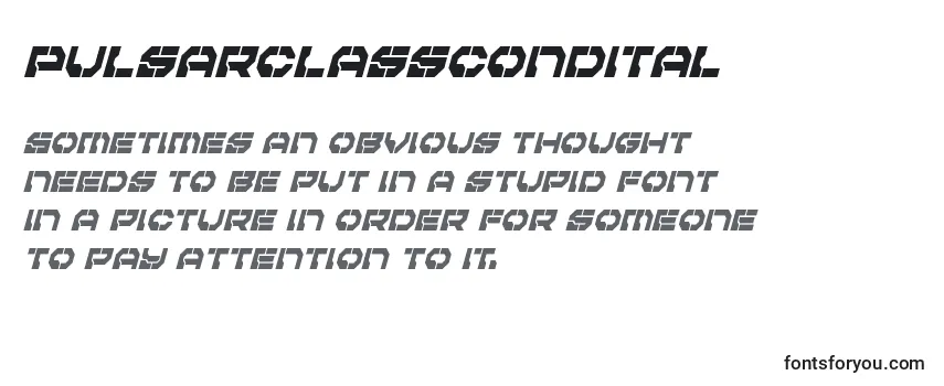 Review of the Pulsarclasscondital Font