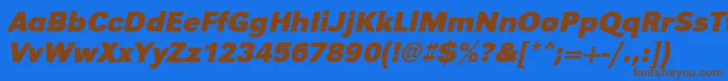 Шрифт UrwgrotesktBoldOblique – коричневые шрифты на синем фоне