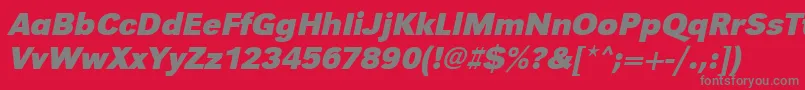 フォントUrwgrotesktBoldOblique – 赤い背景に灰色の文字