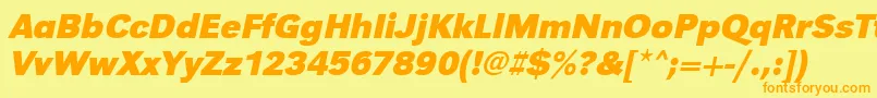 UrwgrotesktBoldOblique Font – Orange Fonts on Yellow Background