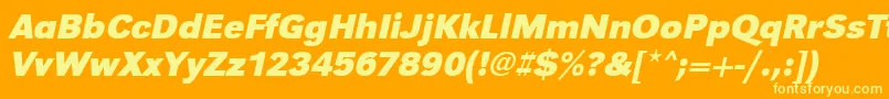 UrwgrotesktBoldOblique Font – Yellow Fonts on Orange Background