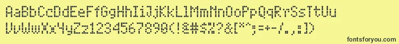 PfdigidotFour Font – Black Fonts on Yellow Background