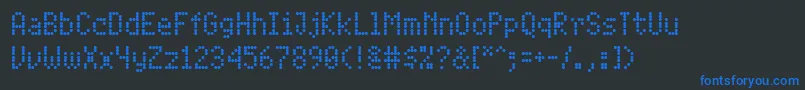 PfdigidotFour Font – Blue Fonts on Black Background