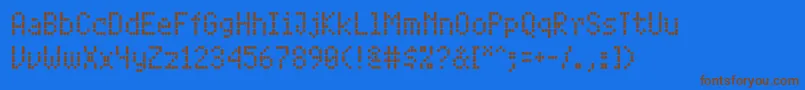 PfdigidotFour Font – Brown Fonts on Blue Background