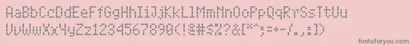 PfdigidotFour-fontti – harmaat kirjasimet vaaleanpunaisella taustalla