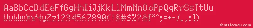 フォントPfdigidotFour – 赤い背景にピンクのフォント