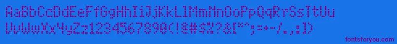 PfdigidotFour-Schriftart – Violette Schriften auf blauem Hintergrund