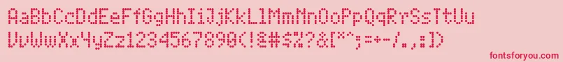 PfdigidotFour Font – Red Fonts on Pink Background