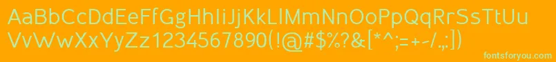 Fonte Inprimis55regularV126free – fontes verdes em um fundo laranja