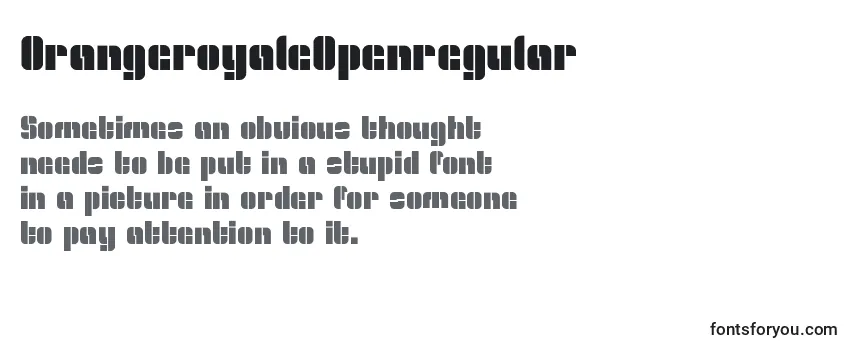 Review of the OrangeroyaleOpenregular Font