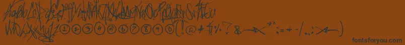 フォントSickcapitalViceOtf – 黒い文字が茶色の背景にあります