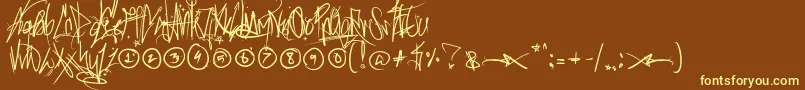 SickcapitalViceOtf Font – Yellow Fonts on Brown Background