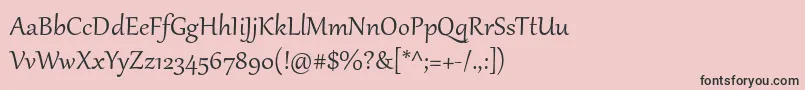Gabriola Font – Black Fonts on Pink Background