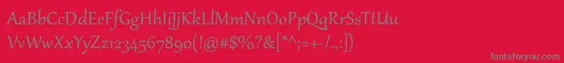 フォントGabriola – 赤い背景に灰色の文字