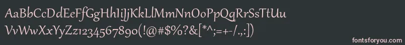 Шрифт Gabriola – розовые шрифты на чёрном фоне