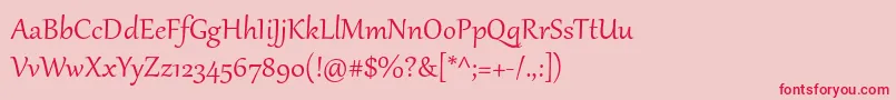 Gabriola Font – Red Fonts on Pink Background