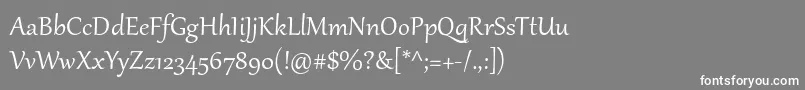 フォントGabriola – 灰色の背景に白い文字