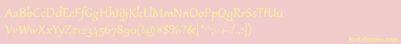 Gabriola Font – Yellow Fonts on Pink Background