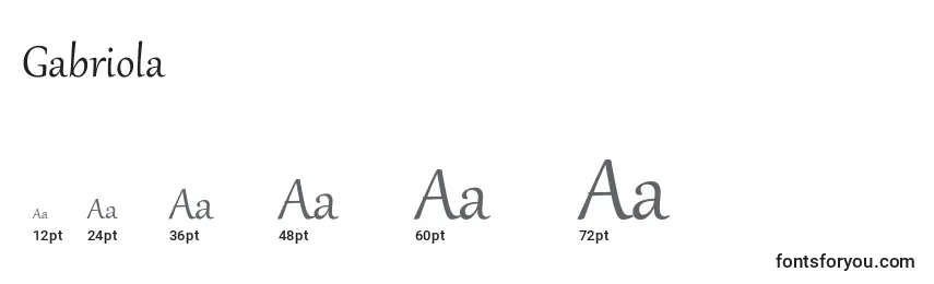 Gabriola Font Sizes