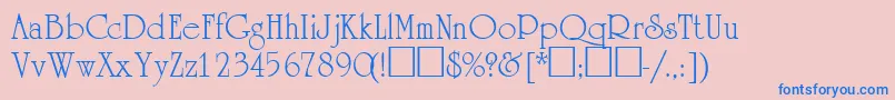 AcademiasskRegular Font – Blue Fonts on Pink Background