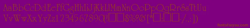 フォントAcademiasskRegular – 紫色の背景に茶色のフォント