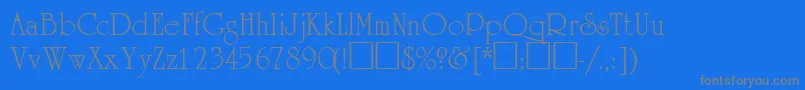 フォントAcademiasskRegular – 青い背景に灰色の文字