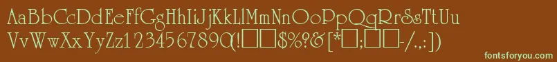 AcademiasskRegular Font – Green Fonts on Brown Background