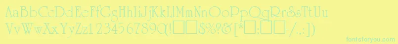 AcademiasskRegular Font – Green Fonts on Yellow Background