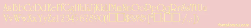 AcademiasskRegular-fontti – keltaiset fontit vaaleanpunaisella taustalla