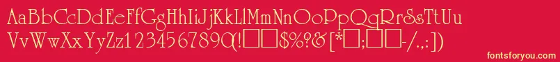 AcademiasskRegular Font – Yellow Fonts on Red Background