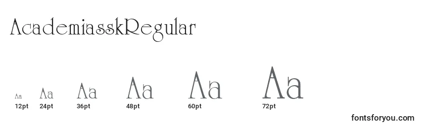 Размеры шрифта AcademiasskRegular