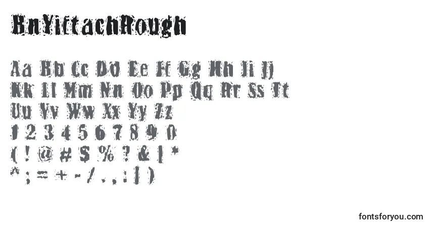 BnYiftachRough-fontti – aakkoset, numerot, erikoismerkit