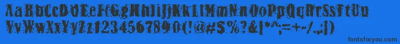 BnYiftachRough Font – Black Fonts on Blue Background