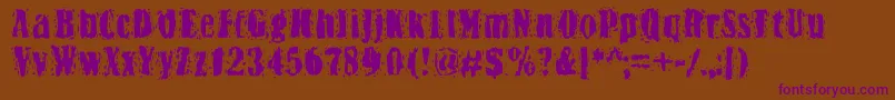 BnYiftachRough Font – Purple Fonts on Brown Background