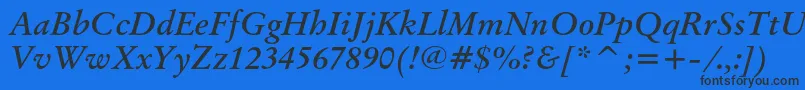 OriginalgaramondcbtBolditalic Font – Black Fonts on Blue Background