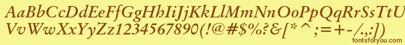 OriginalgaramondcbtBolditalic Font – Brown Fonts on Yellow Background