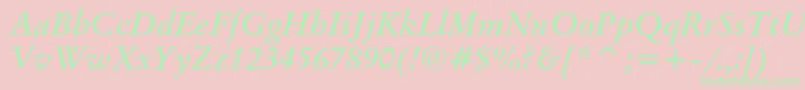 OriginalgaramondcbtBolditalic Font – Green Fonts on Pink Background