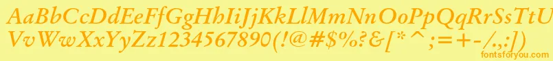 OriginalgaramondcbtBolditalic Font – Orange Fonts on Yellow Background