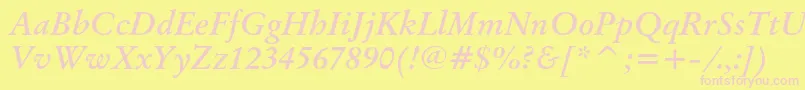 OriginalgaramondcbtBolditalic Font – Pink Fonts on Yellow Background