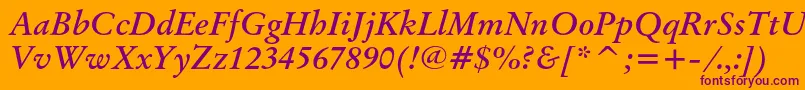 OriginalgaramondcbtBolditalic Font – Purple Fonts on Orange Background