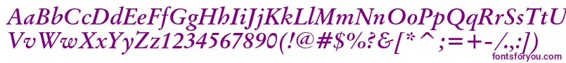 OriginalgaramondcbtBolditalic Font – Purple Fonts on White Background