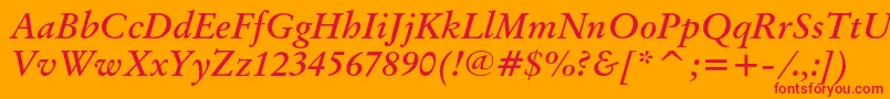 OriginalgaramondcbtBolditalic Font – Red Fonts on Orange Background