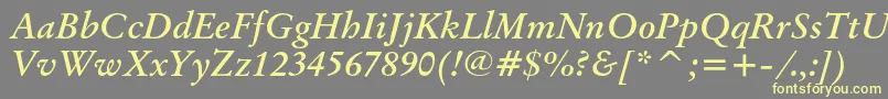 OriginalgaramondcbtBolditalic Font – Yellow Fonts on Gray Background