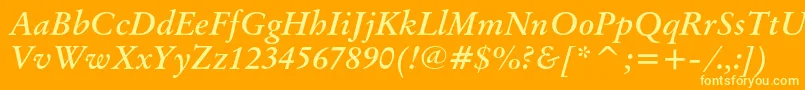 OriginalgaramondcbtBolditalic Font – Yellow Fonts on Orange Background