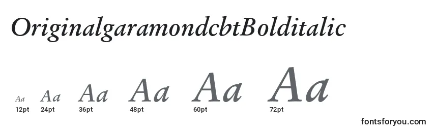 OriginalgaramondcbtBolditalic Font Sizes
