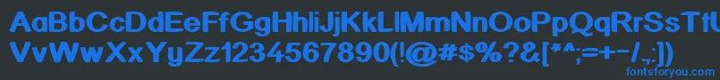 Kickass Font – Blue Fonts on Black Background